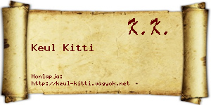 Keul Kitti névjegykártya